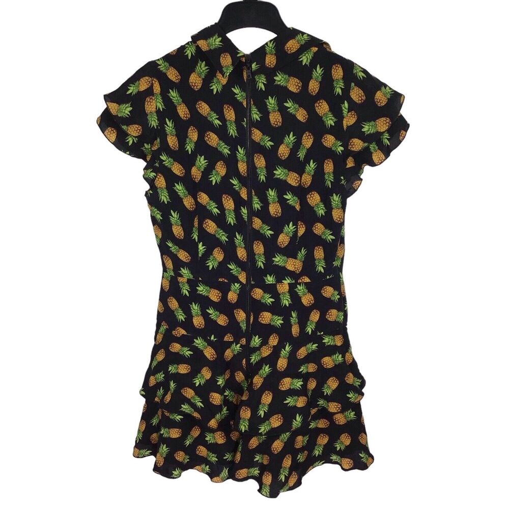 Alice + Olivia Shay Ruffle Skort Romper in Pineapple Black Size 6 - Picture 6 of 9